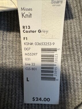 Misses Knit Long Sleeve Top in Castor Grey